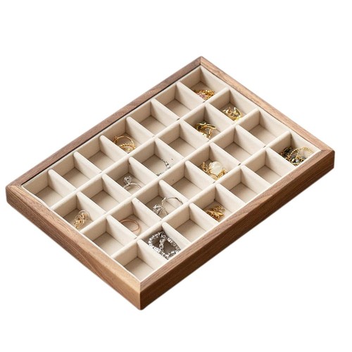 Grid black walnut wooden - black,