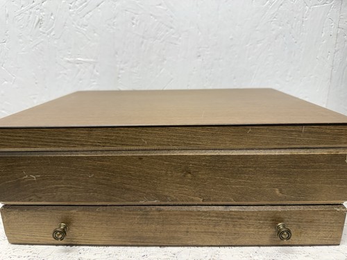 Vintage wood flatware chest - flatware,