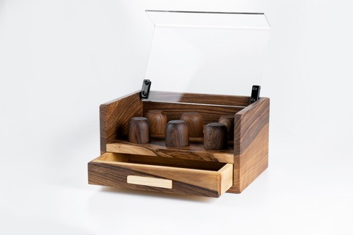 Handmade walnut watch - box, with