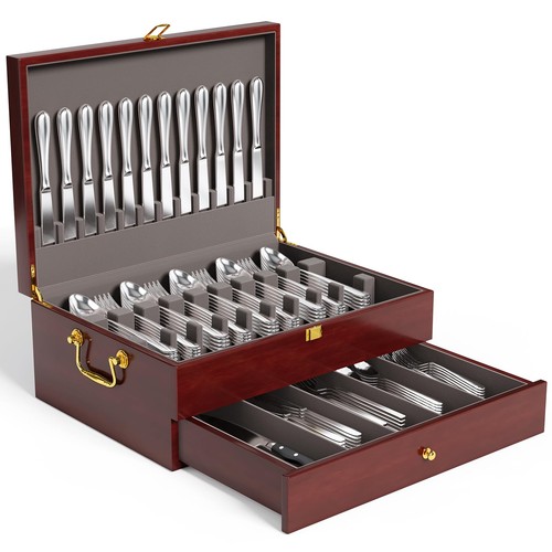Solid mahogany silverware - mahogany,