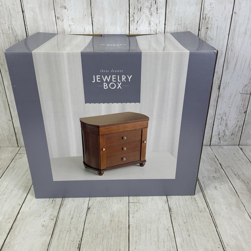 Three drawer walnut finish - drawer,