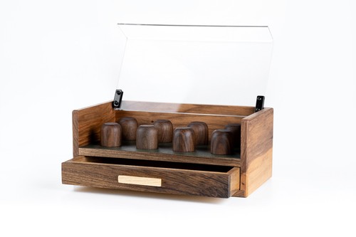 Handmade walnut watch box with - handmade,
