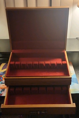 Vintage wood silverware chest - silverware,