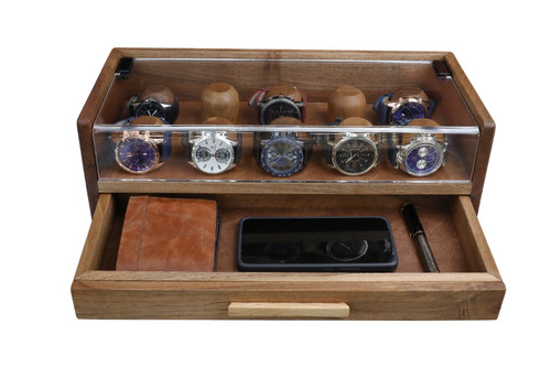 Handmade walnut watch box with - walnut,