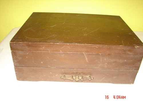 Vintage dark wood silver - vintage,